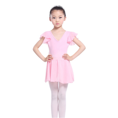 

Girl Dance Dress With Short Sleeve Cotton Conjoined Ballet Baby Dress