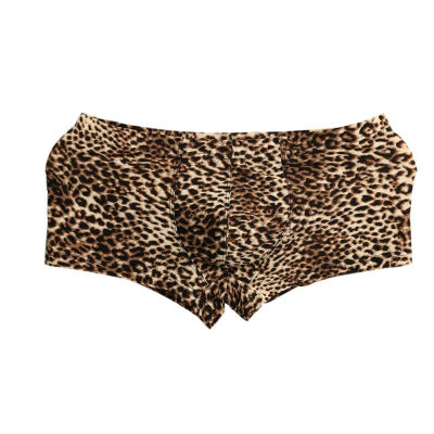 

Mens Soft Breathable Leopard Print Pouch Boxer Shorts Men Fashion Design Stretch Underwear Trunks