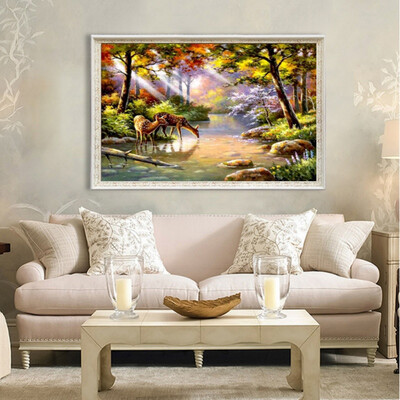 

Home Fashion 5D DIY Diamond Painting Full Diamond Covered Painting Art Adults Paint By Number Kits Multicolor