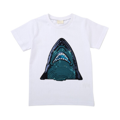 

Summer Baby Boy Clothes Short Sleeve T-Shirts For Kids Cartoon Sequins Pattern Girls Tops Tees Shirts Casual Blouse Kids Clothes