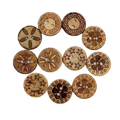 

Round Wooden Sculpture Coconut Fastener Button Snaps Press Stud Buttonhole Sewing Clothes Garment Decoration DIY