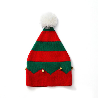 

Chrismas Newborn Cute Winter Warm Kids Baby Ball Design Hats Patchwork Knitted Wool Hemming Caps