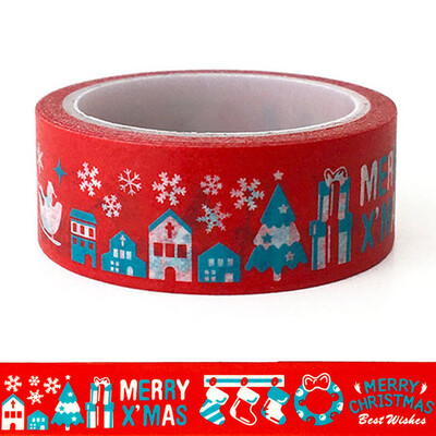 

JPGIF Christmas Washi Tape Christmas Deer Pattern Wrap Blue Red Colored Washi Tape