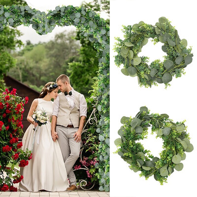 

123PCS 200 x 15 cm Artificial Eucalyptus Garland Hanging Rattan Wedding Greenery Home Decor