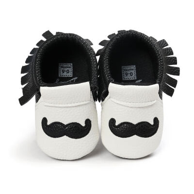 

Fashion Fringe Baby Grils Autumn Kids Mustache Pattern Anti-skid Soft Slip on First Walkers Shoes