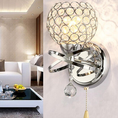 

Crystal Wall Lamp with Switch Bedside Lighting Bedroom Bedside Gloss Wall Lamp