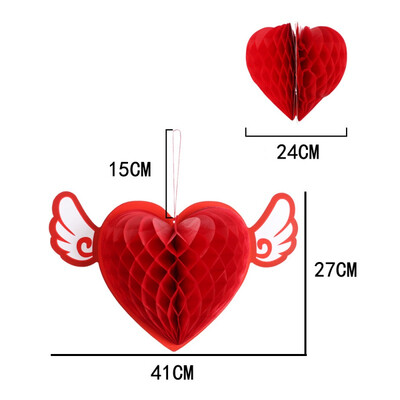 

Paper Ball Decoration Heart Shaped Honeycomb Ball Party Decoration Wedding Hanging Ornament Wedding Decoration Mariage Decor