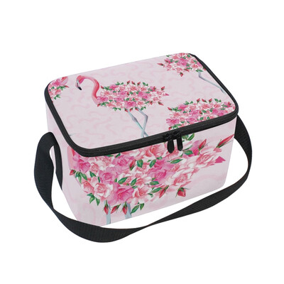 

ALAZA Lunch Box Insulated Pink Flamingo Lunch Bag Large Cooler Tote Bagfor Men Women