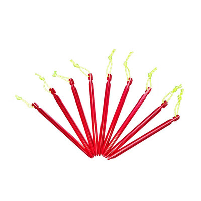 

9pcs Tent Stakes Pegs Outdoor Camping Tarp Ground Nails Pile Aluminum Alloy