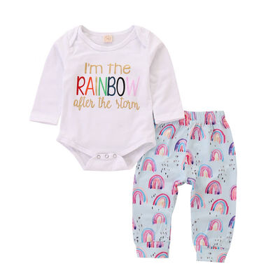 

2PCSSet New Baby Boys Girls Casual Suit Children Clothes Cotton Two-piece Newborn Toddler Jumpsuit T-ShirtPants 2018