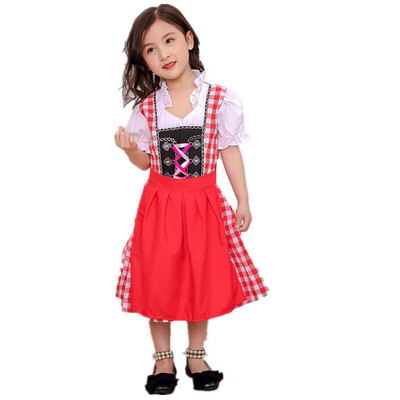 

Girls Dress For Oktoberfest Children Beer Clothing Waiter Maid Service Halloween Cosplay Costume 2018 New Kids Clothes 3-14Y