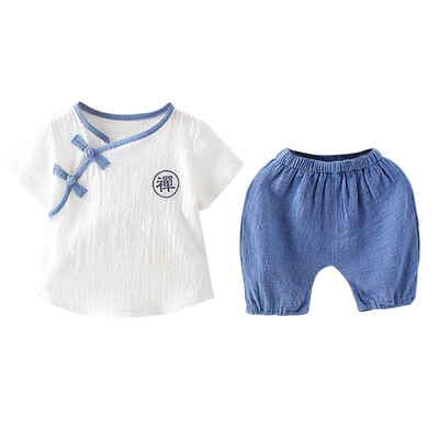 

Baby Clothes Toddler Baby Boys Girls Clothes 2PCs Outfit Set Chinese Style Short Sleeve T-Shirt Tops Pants Clothing Set