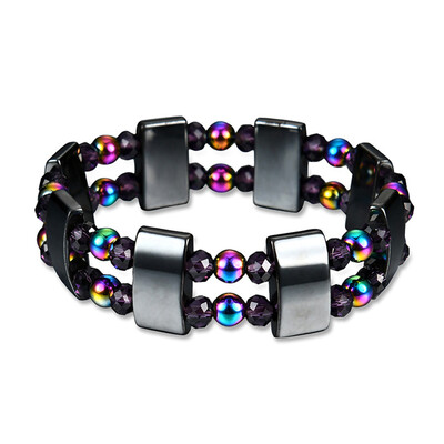 

Women Men Health Care Double-layer Black Hematite Stone Bracelet Magnetic Therapy Bracelet Weight Loss Hand Gift Jewelry