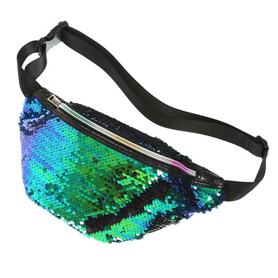 

New Pack With Sequin Female Laser Waist Package For Women Belt Bag Bum Bag