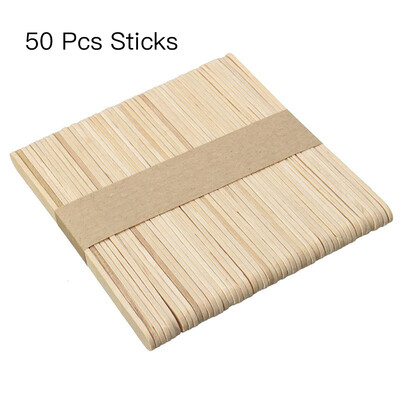 

50Pcs Wooden Natural Simply Art Wood Craft Sticks Kids Ice Cream Stick