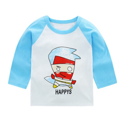 

Casual Boys Girls Autumn Spring Cartoon Cotton T-shirt Children Clothes Baby Long Sleeve Tops Tees Blouse