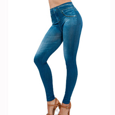 

2017 Leggings Jeans for Woms en Denim Pants with Pocket Slim Jeggings Fitness PluSize Leggings -XXL BlackBlue