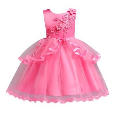 

Princess Flower Girl Dress Summer Tutu Wedding Birthday Party Dresses For Girls Children Costume Teenager Prom Designs