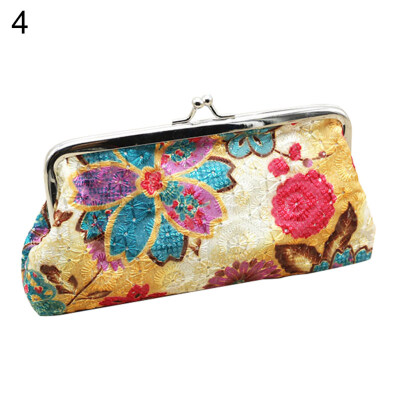 

Retro Women Flower Cash Change Coin Purse Wallet Clutch Handbag Card Key Holder