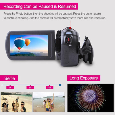 

Andoer HD-460S 1080P FHD 24M Digital Video Camera Camcorder Recorder DV with IR Night Vision 16X Zoom Anti-shake Face Detect R