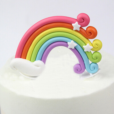 

Large Rainbow Birthday Cake Topper Cake Decoration Mini Happy Birthday To Kids