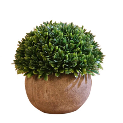 

Simulation Plastic Plant Artificial Green Plant Fake Bonsai Potted For Short Needle Grass Festive Party Decorative Crafts