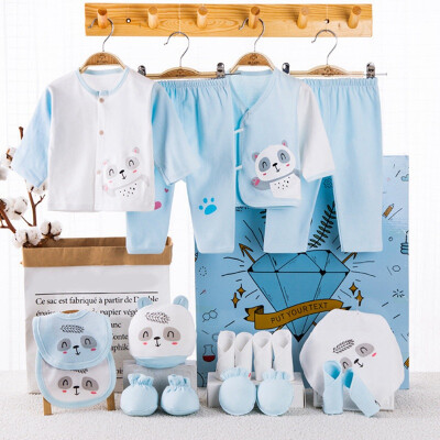 

18Pcs Infant Sets Baby Boy Girl Autumn Warm Pajamas Sleepwear Cartoon Pattern Hat Socks Clothes Sets