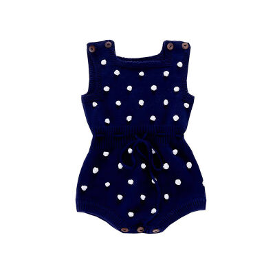 

Autumn Infant Baby Girls Sleeveless Knitted Wool Ball Design Rompers Kids Bodysuit Jumpsuit