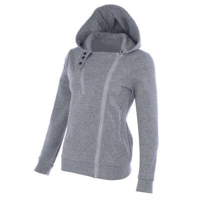 

Women Solid Color Hat Collar Long Sleeve Zipper Hoodies Casual Warm New Winter Autumn Loose Tops Sweatshirts