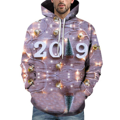 

Toponeto Mens Casual Christmas 3D Print Long Sleeve Hooded Sweater Jacket Coat