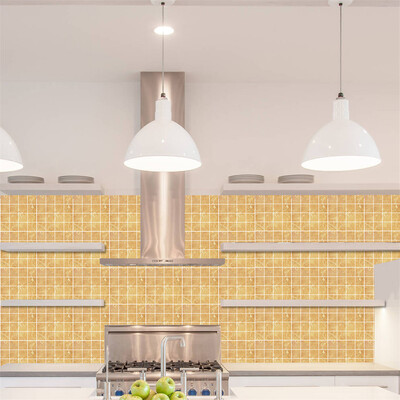

Gobestart DIY 3D Mosaic Self Adhesive Wall Tile Sticker Vinyl Home Kitchen Decoration