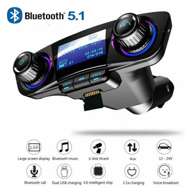 

BT06 Bluetooth Car Charger FM Transmitter New Style Bluetooth 51 Smart Vehicle Bluetooth Charger MP3 Player FM Transmitter