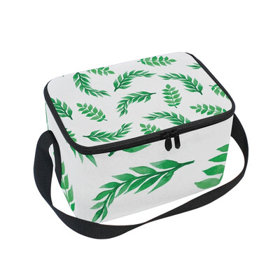

ALAZA Lunch Box Insulated Leaves Design Lunch Bag Large Cooler Tote Bag for Men Women