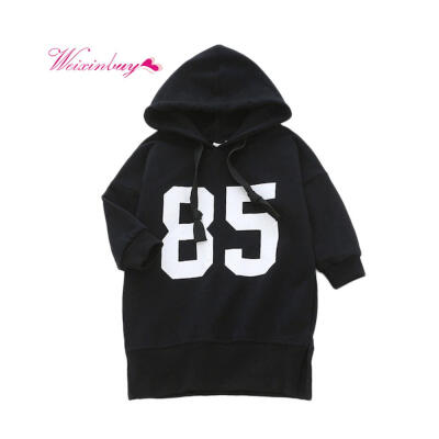

Autumn Long Sleeve Girls Dress Letter Sweater Hood Baby Girl Clothes Kids Dress For Girls Newborn Casual Fashion Baby Dress