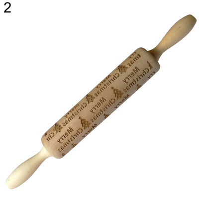

Christmas Engraved Elk Tree Snowflake Gift Emboss Rolling Pin Baking Tool Roller