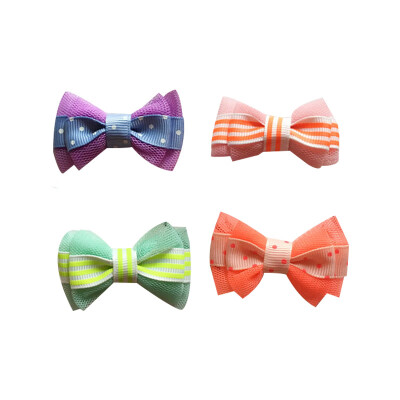 

4Pcs Baby Girls Hair Clips Cute Striped Dot Print Bowknot Design Hair Lovely Toddler Pin Children Hairpin Hair Accessories