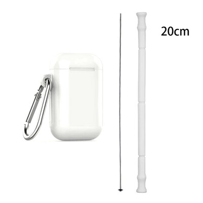 

Kitchen Gadgets Collapsible Silicone Straw Reusable Folding Drinking Straw With Carrying Case And Cleaning Brush