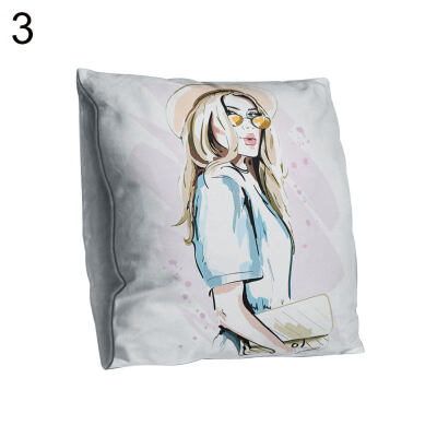 

Double-sided Printing Fashion Girl Pillow Case Cushion Cover Sofa Bed Car Decor
