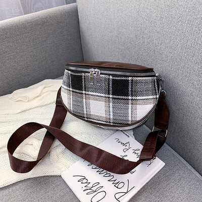 

Tailored Women Fashion Trend Solid Color Cute Pattern Canvas Chest Bag Pocket