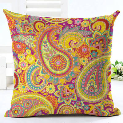 

Woven Linen Geometric Cushion Cover Sofa Car Home Decorative Throw Pillow Bohemia Paisley Style Cojines