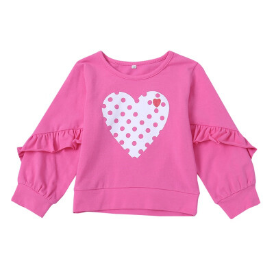 

Baby Girls Autumn Warm Print Heart Patchwork Sweatshirt High Quality Kids Children Long Sleeve Fashion Soft Cotton Clothing Tops