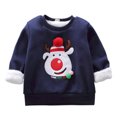 

Autumn Kids Sweatshirts Baby Boy Girl Cartoon Christmas Pattern Long Sleeve Cotton Sweatshirt Casual Toddler Outerwear Clothes