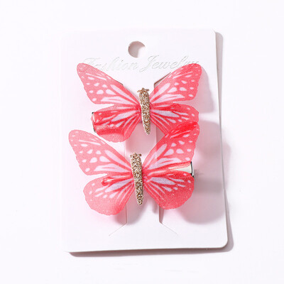 

New Baby Children Girl 2 Pcs Sets Hair Pin 9 Colors Sweet Candy Color High Quality Butterfly Grips Fashion Accessories Hairpin