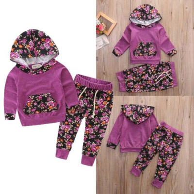 

Baby Boy Girl Newborn Kids Fall Winter Clothes Hooded Sweatshirt Leggings Outfit