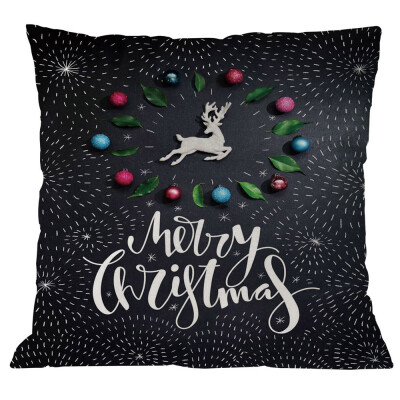 

Tailored Merry Christmas Pillow Cases Linen Sofa Cushion Cover Home Decor Pillow Core