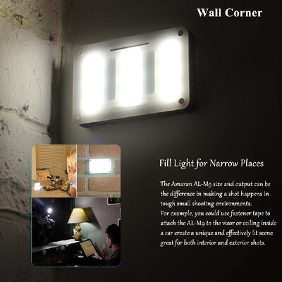 

Aputure AL-M9 Amaran Lighting Up Pint-Sized LED Fill Light Mini Video Light with 9 SMD Bulbs TLCI 95 9 Steps Adjustable Brightnes