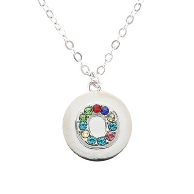 

Silver Alphabet Initial Letter A To Z Pendant Necklace Colorful Rhinestone Pendant Birthday Gifts Christmas Gifts For Women Girls