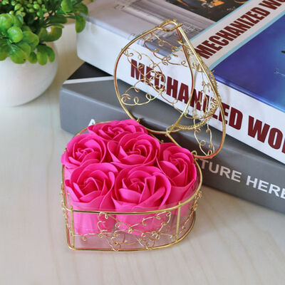 

Artificial Fashion Rose Flower Box Makeup Organizer Cosmetic Tools Holder Flower Gift Box For Valentines Day Decoration Maison