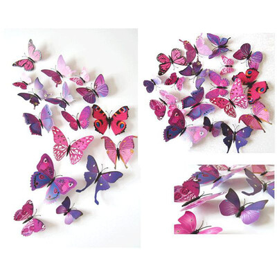 

12pcset Single Layer Wall Stickers PVC Magnet Butterflies DIY Wall Sticker For Kids Room Home Decor