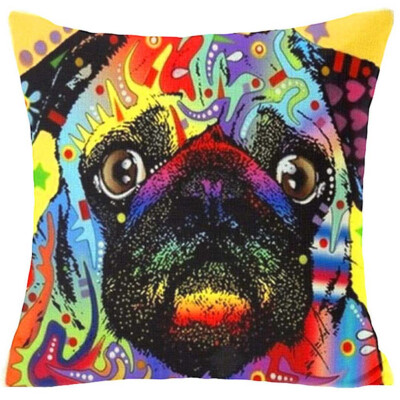 

1PCS European&American style oil painting dog cat linen pillow pillowcase